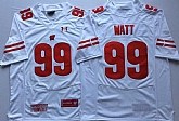 Wisconsin Badgers 99 J.J. Watt White Nike College Football Jersey,baseball caps,new era cap wholesale,wholesale hats